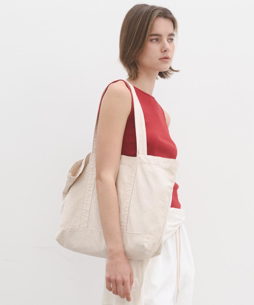 Poszer Canvas Washed Tote Bag (Ecru)
