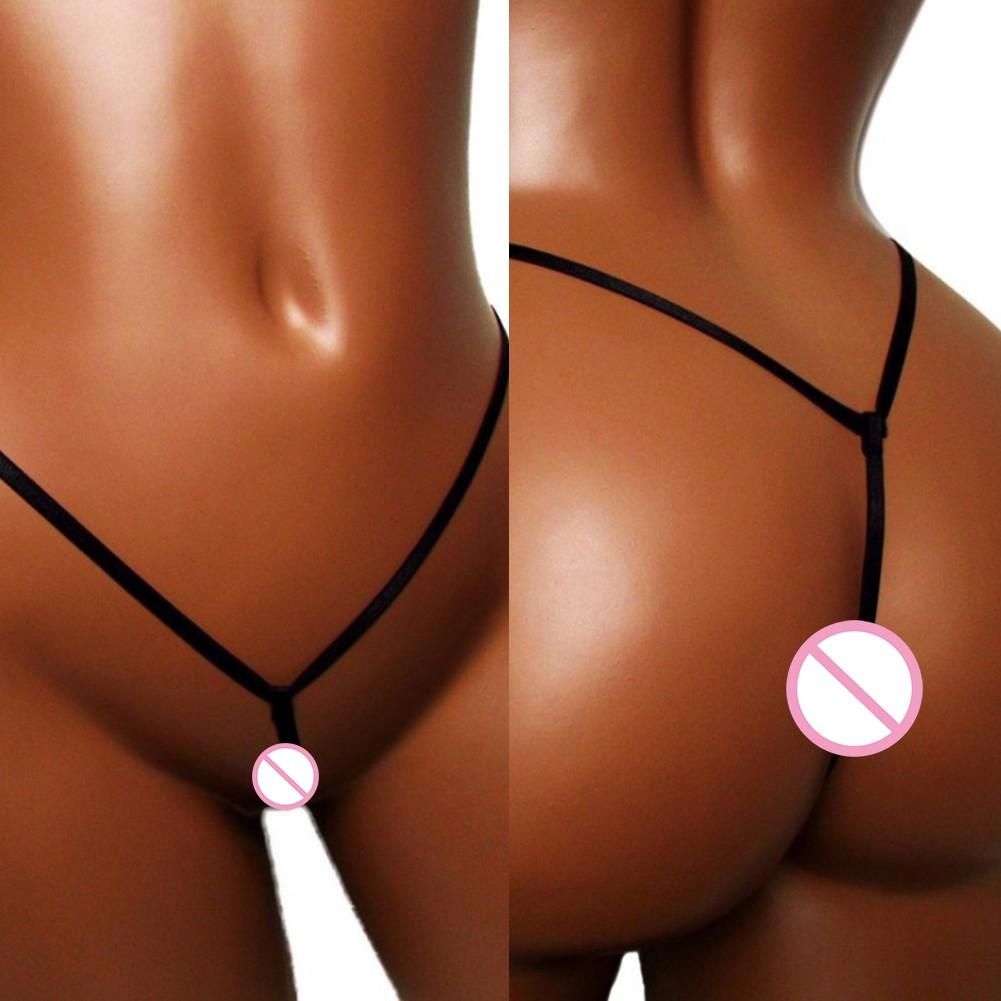 Crotchless Underpant Sexy Lingerie Women Thong Solid Color
