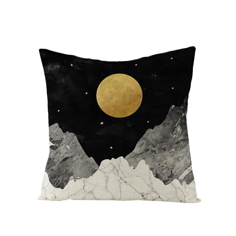 Home Landscape Polyester Pillowcase Home Digital Printing Sofa Cushion Waist Pillowcase