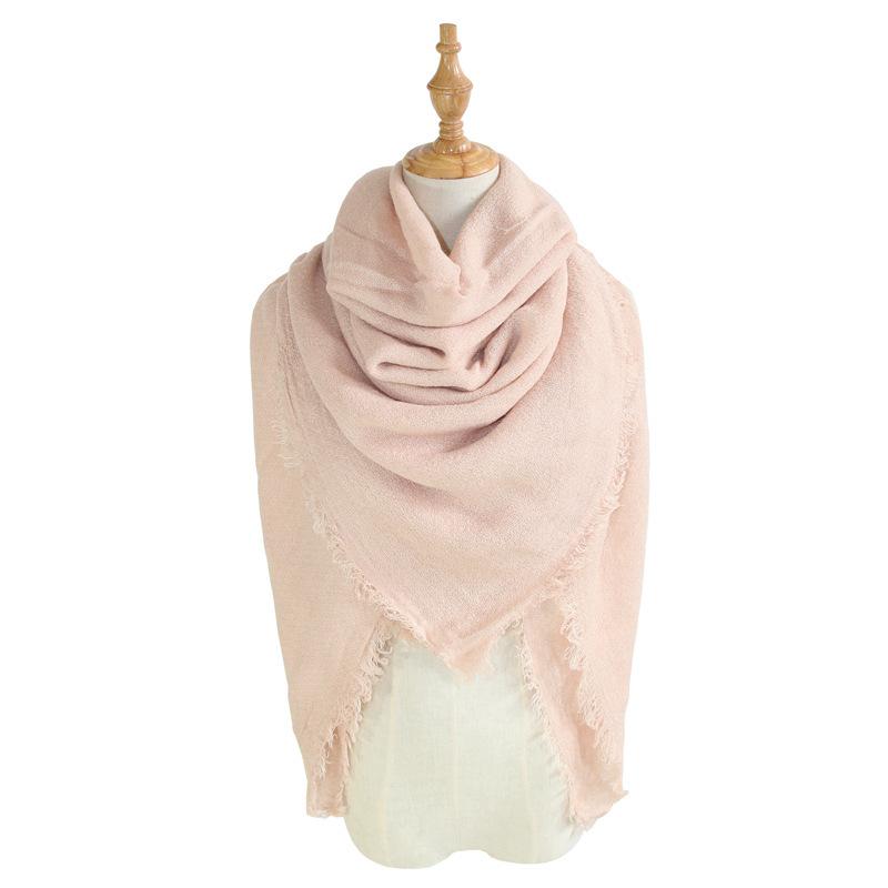 Sciarpa Quadrata Morbida da Donna 140cm Tinta Unita Invernale Caldo Scialle Hijab Coperta Avvolgente Pashmina Fazzoletto da Collo Écharpe Bufanda Sciarpe