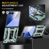 For Samsung Galaxy Z Flip7 5G Case Kickstand Slide Lens Lid PC + TPU Drop-Proof Phone Cover