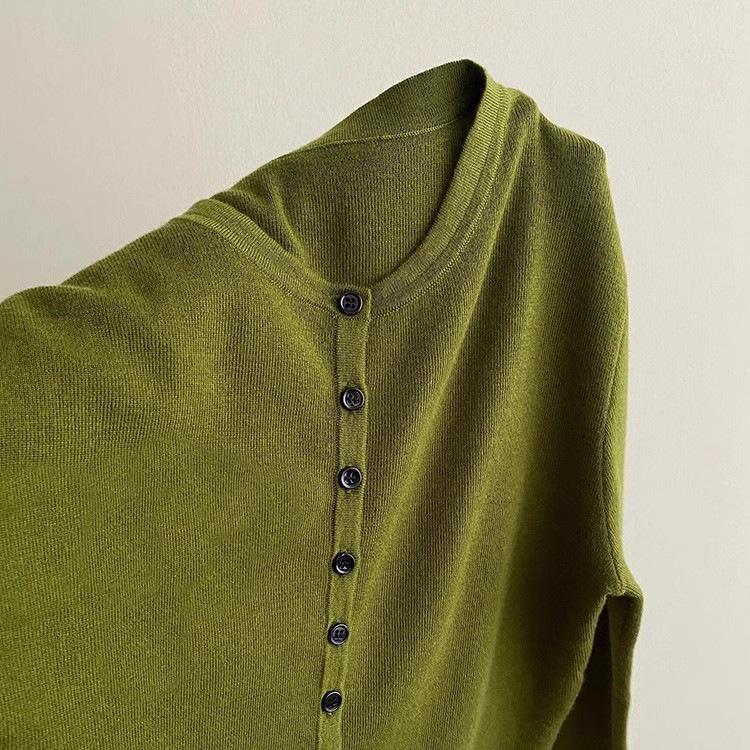 Women's Korean V-Neck Wool Knit Sweater for Spring/Autumn