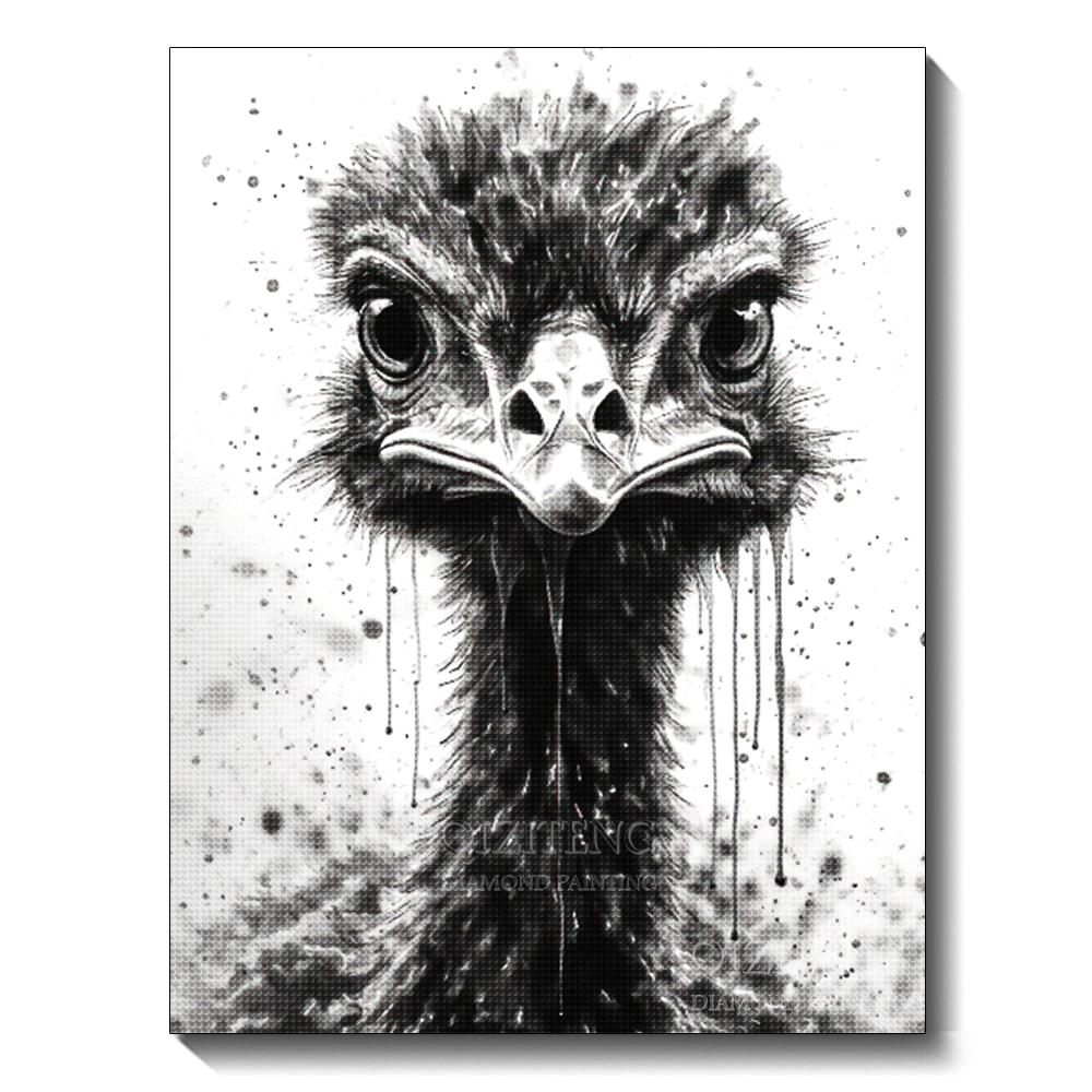 Black and White Animal Diamond Art Painting Dog 5D Full Diamond Mosaic Embroidery Cross Stitch Set Home Decoration Diy