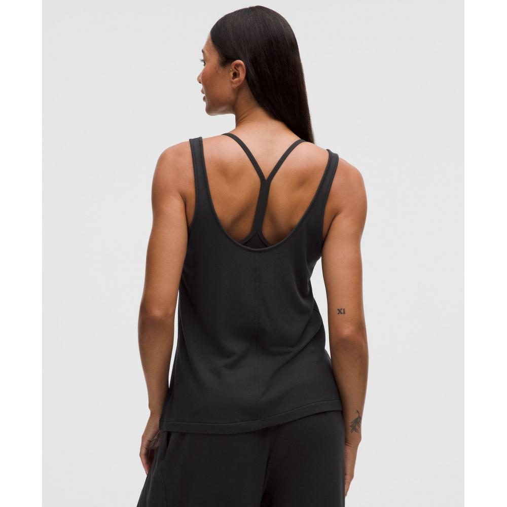 Lululemon Becalm V Neck Tank Top Black