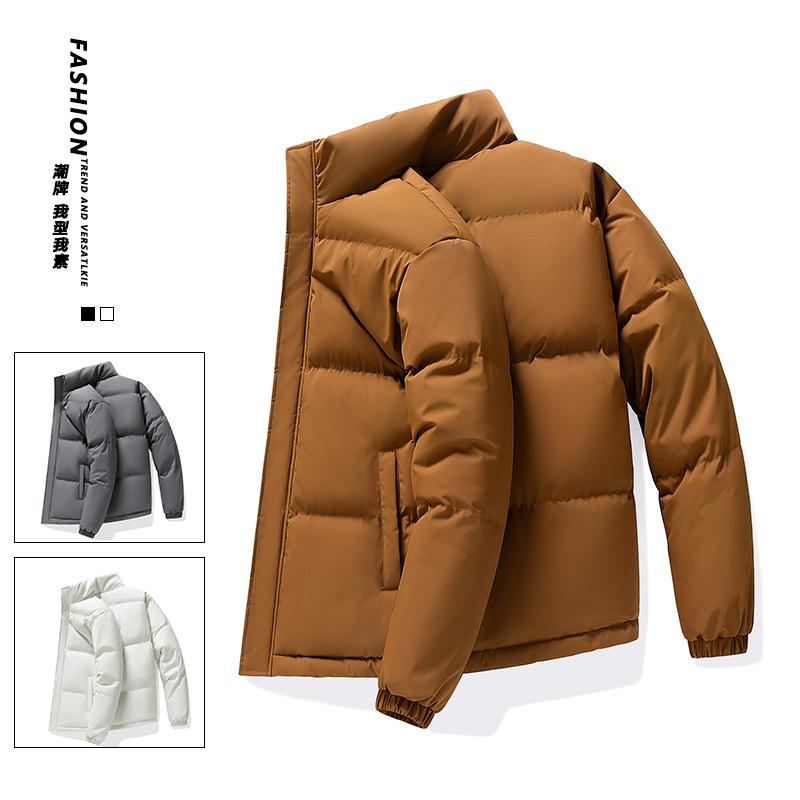 Men's Loose-fitting, Solid Color, Short-length, Warm Winter Coat
