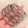 2024 Hot Trend Silver & Diamond Titanium Steel Bangle for Women