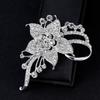 Alloy Leaf Brooch Pin With Rhinestones For Women Spring Fashion Jewelry