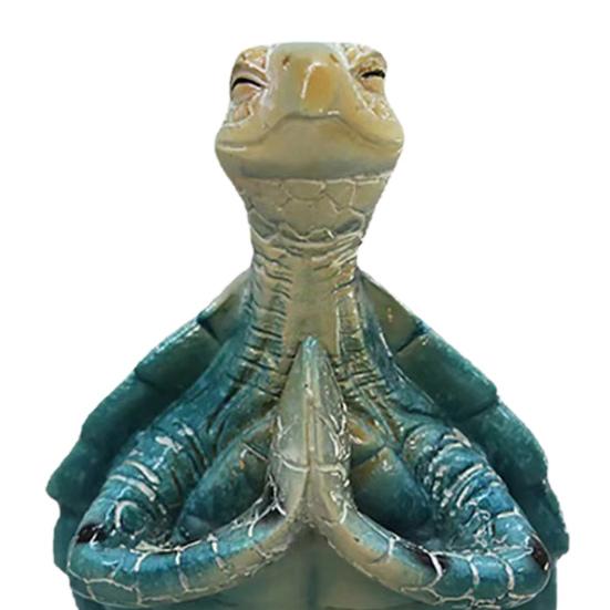 Yoga Meditation Sitting Prayer Turtle Resin Model Sea Turtle Statue Figurine Animal Sculpture Ornament
