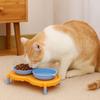 High Foot Cat Double Bowl Stable Pet Neck Protection Bowl Colorful Pet Feeder  for Drinking Feeding