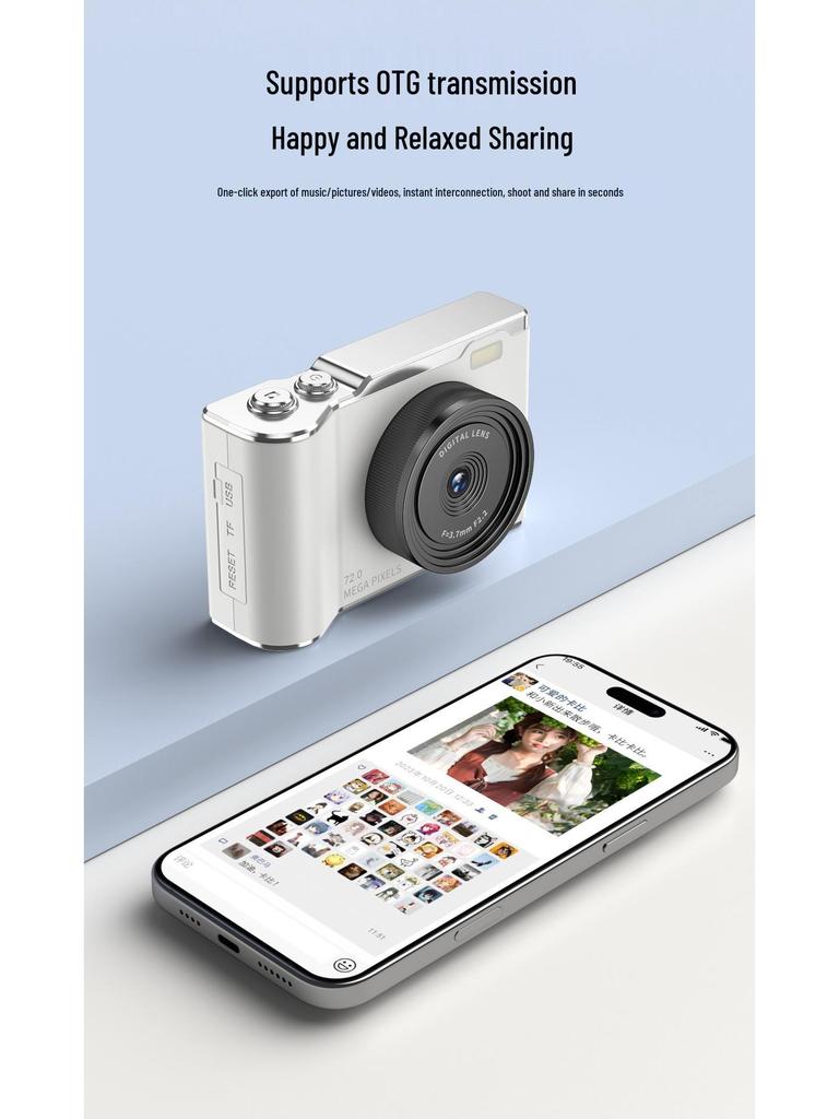 Retro 5K HD Flip Screen Mirrorless Camera for Outdoor Shots and Student Selfies