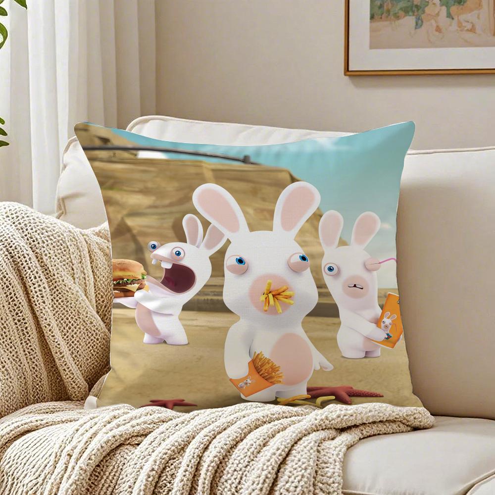 Rraving Rabbids Cushion Cover Pillowcase Antidustmite Living Room Sofa Decor Cushion Room