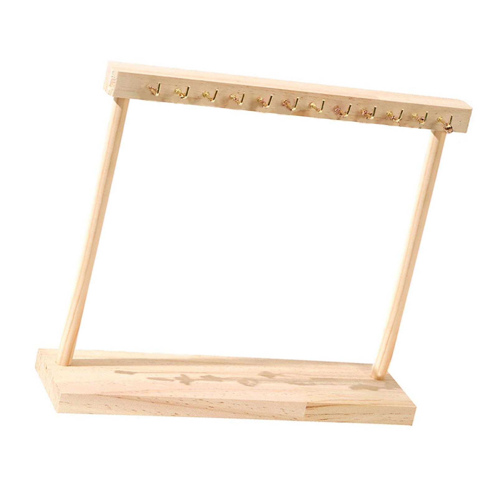 

Sturdy Natural Wood Necklace Rack Quality Wood Necklace Showcases Easy Access Stand Rack for Daily Use and Storage A
