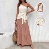 Women One Shoulder Top Geometric Print Maxi Skirt Vacation Two Piece Set