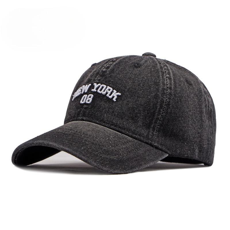 Vintage Washed Denim Baseball Cap Men Women New York Letter Embroidery Soft Top Sun Hat Peaked Cap Summer Outdoor Fashion Dad HatVintage Style