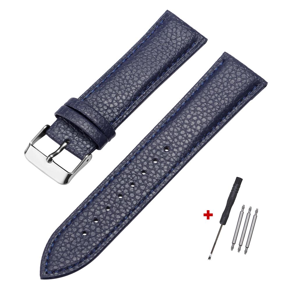 10/12/14/16/18/20/22mm Watch Band Genuine Leather Straps Watchbands Slim Women Men Accessories Pin Buckle Wrist Belt with Tool