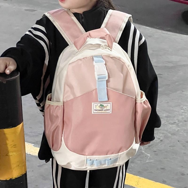 Trendy Korean Style Color Block Large Capacity Backpack For Kids In Fashionable Designs