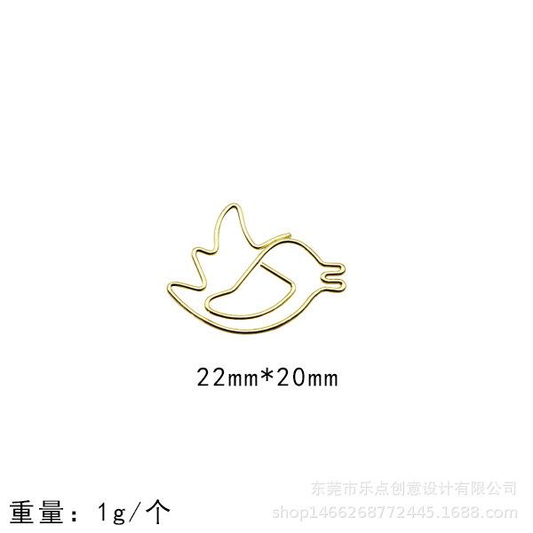 Golden Animal Cat Dog Rabbit Paper Clips Metal Boxed Paperclip Student Office Supplies Gift Accessories For School Desk Supplies