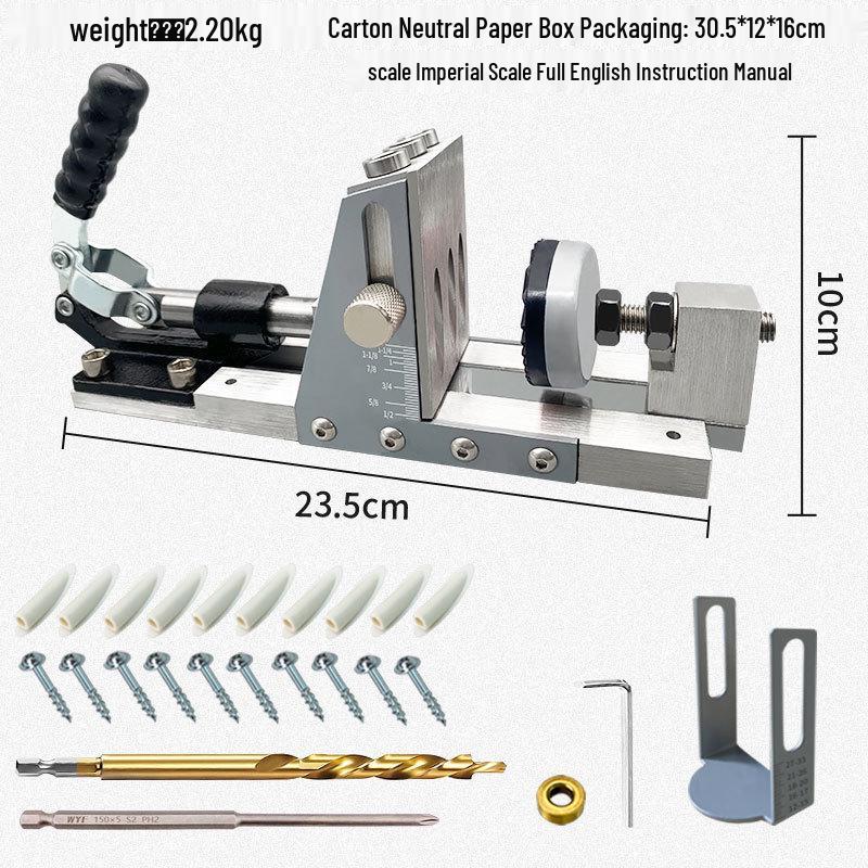 2nd Gen Woodworking Angled Hole Locator & Step Drill Bit for Wood Assembly