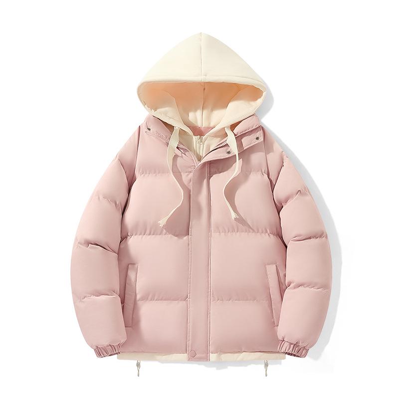 

Qisenwei Зимовий вуличний одяг Бавовняна куртка з імітацією двох частин – Вітрозахисна Водонепроникна Молодіжна пухова куртка XL рожевий