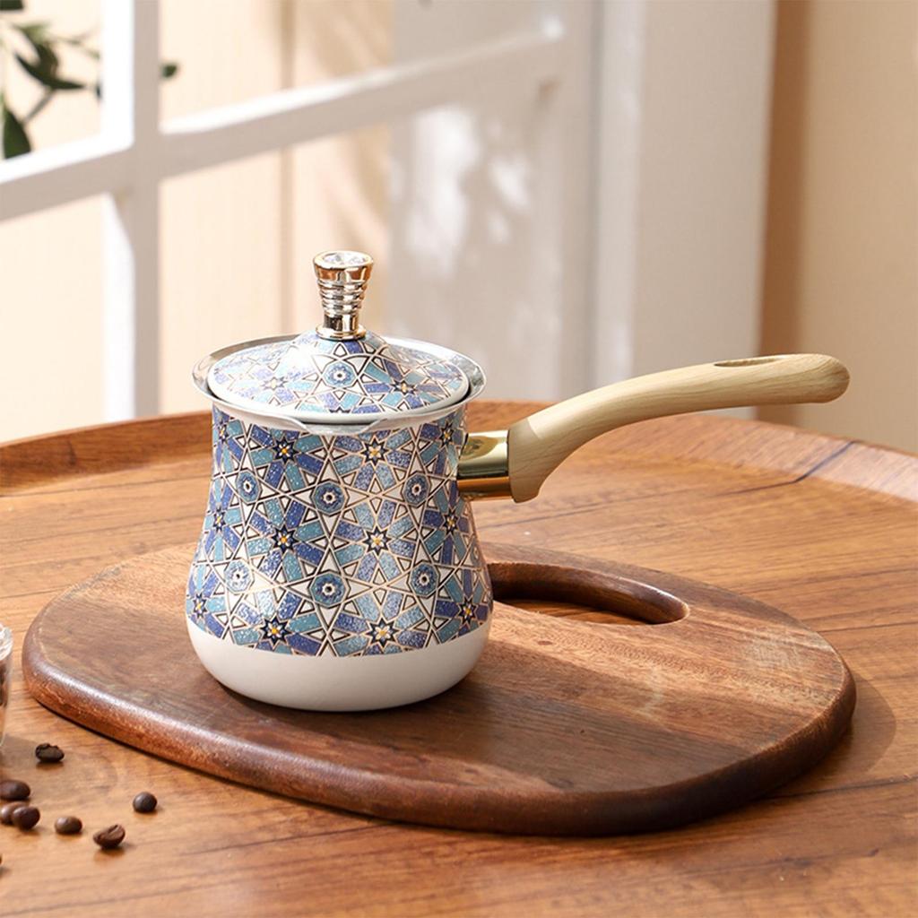 Coffee Pot Butter Warmer Jug Camping W Anti Overflow Spout with Lid Maker