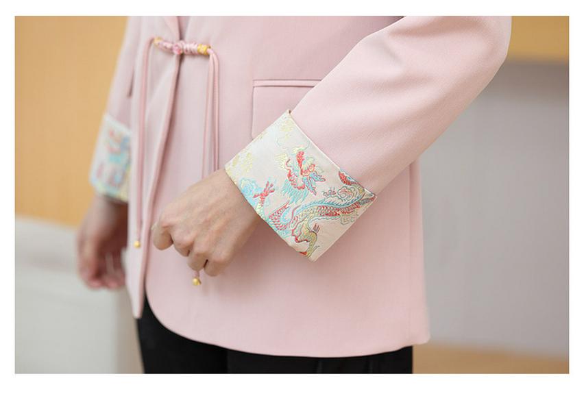 Spring Jacket: New Chinese Style Lapel Suit for Middle-aged & Elderly Women