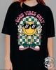 Good Vibes Only T-Shirt, Psychedelic T-shirt with a Happy Face Design