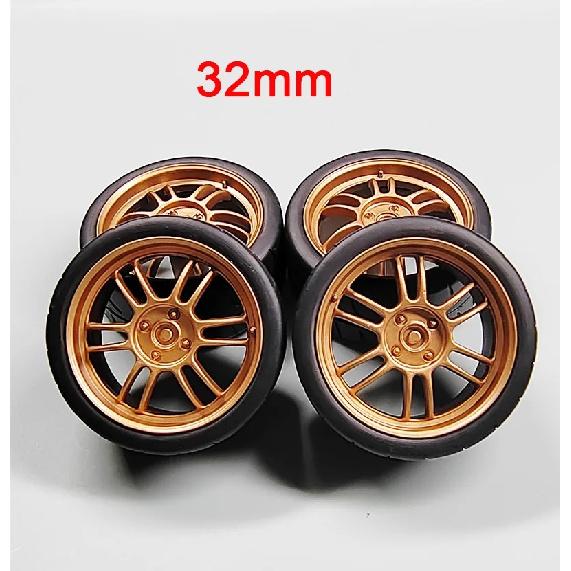 4pcs 1/18 32mm/36mm/42mm Diameter Plastic Wheels Rubber Tires RPF1 RAYS TE37 57CR CE28 BBS ABS Rims for 1:18 Model Car