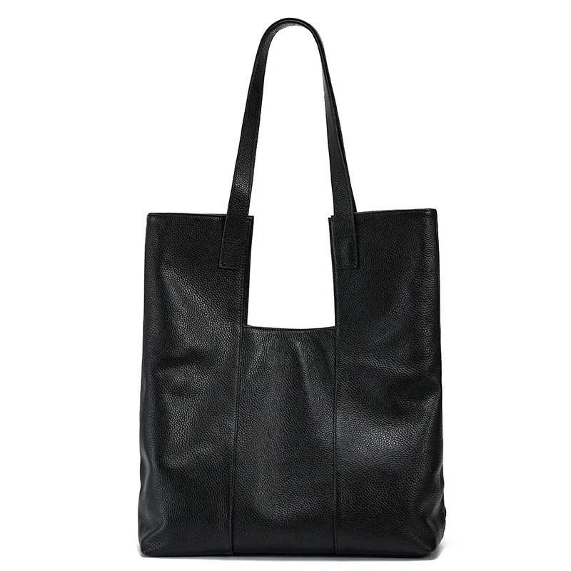Women Cow Genuine Leather Shoulder Bags Female Cowhide Commuter Large Capacity Handbag Ladies Designer Luxury Crossbody Tote Bag
