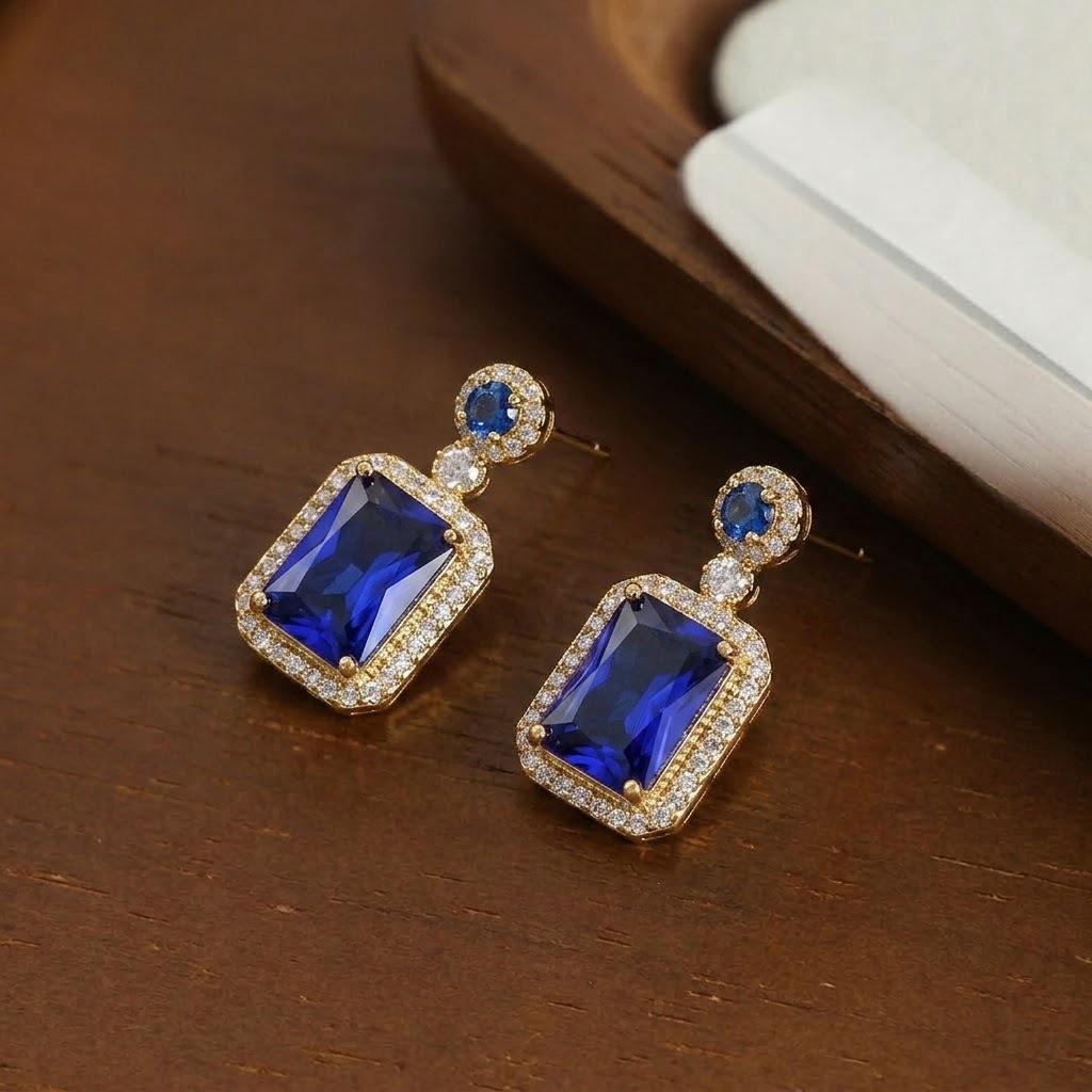 Women's Japanese-Korean Style Zircon Emerald Jewelry Set: Necklace, Ring, Earring, and Elegant Clavicle Chain