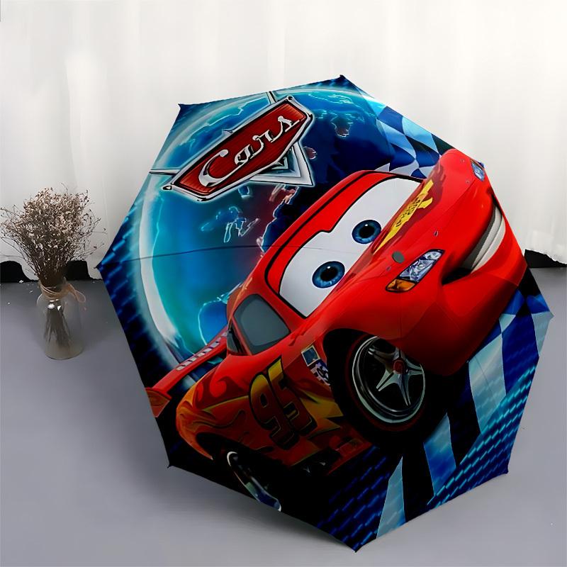 1pc Cars Lightning Themed Automatic Opening and Closing Umbrella - Suitable for all occasion gift-d0807012