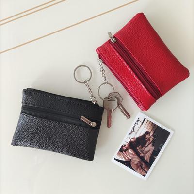 Modaya Uygun Yumuşak Deri Unisex Kartlık ve Anahtarlık Ucu Mini Cüzdan