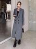 Trench-coat long noir pour femme - Style coréen haut de gamme, Collection Printemps/Automne 2025