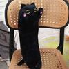 Nap Sleeping Stuffed Animal Long Cat Pillow Sleeping Pillow Home Decor Black Cat Plush 44cm Kawaii Stuffed Cat Dolls Hug Cushion