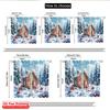 2pcs 2D Flat Printing Christmas Scene Curtain Gingerbread House Candy Winter Wonderland Polyester Fabric Without Electricity