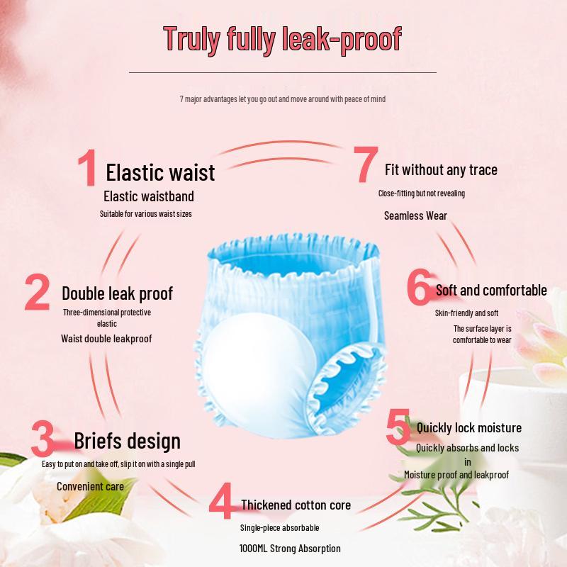 Calças Pull-Up Grandes para Adultos para Incontinência em Idosos, Fraldas Estilo Roupa Íntima XXL para Homens e Mulheres