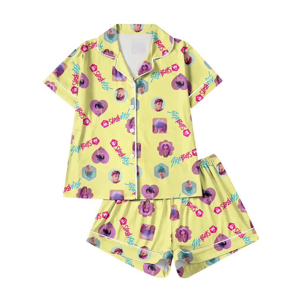 Vêtements d'intérieur pour enfants Ensemble pyjama Haut à manches courtes Short Ensemble deux pièces Vêtements d'extérieur Gilet de jeu Vêtements