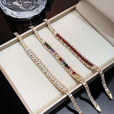 2024 Frühjahr-Sommer Damen Hochwertiges Zirkonia-Armband: Personalisiertes Design, Vielseitiger Leichter Luxus Mode Hand Schmuck