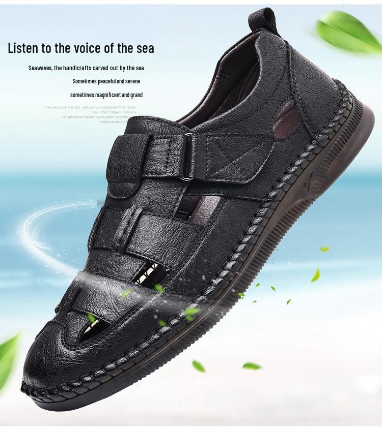 Męskie sandały z odkrytymi palcami, rozmiar duży 47-48, z grubą podeszwą z gumy ścięgnowej na lato.