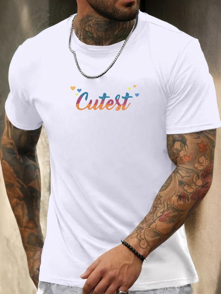 Kurzarm T-Shirt Niedlichstes Herren 100% Baumwolle Muster Gedrucktes Hemd Sommer Rundhals Atmungsaktiv Lässig Mode Cooles T-Shirt
