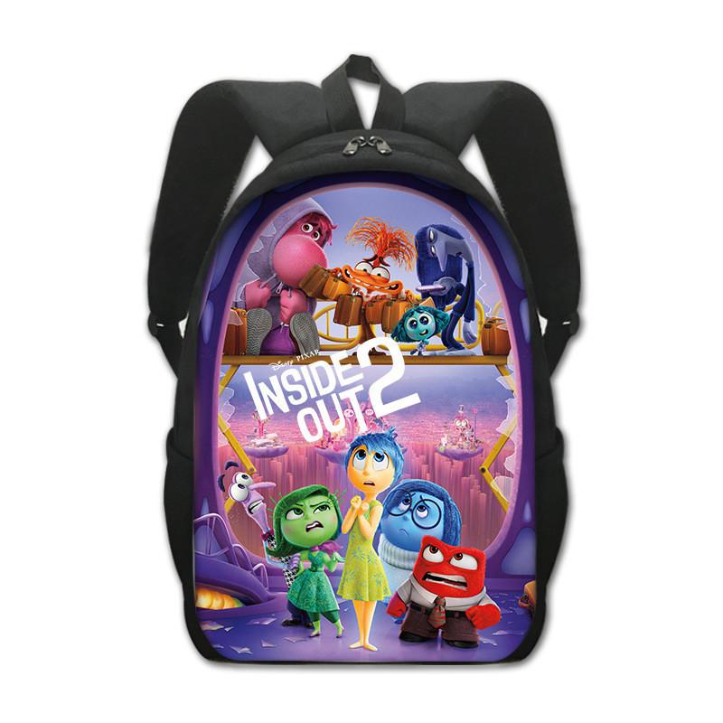 Adorable Inside Out 2 Cartoon Backpack For Kids Spacious Polyester School Bag