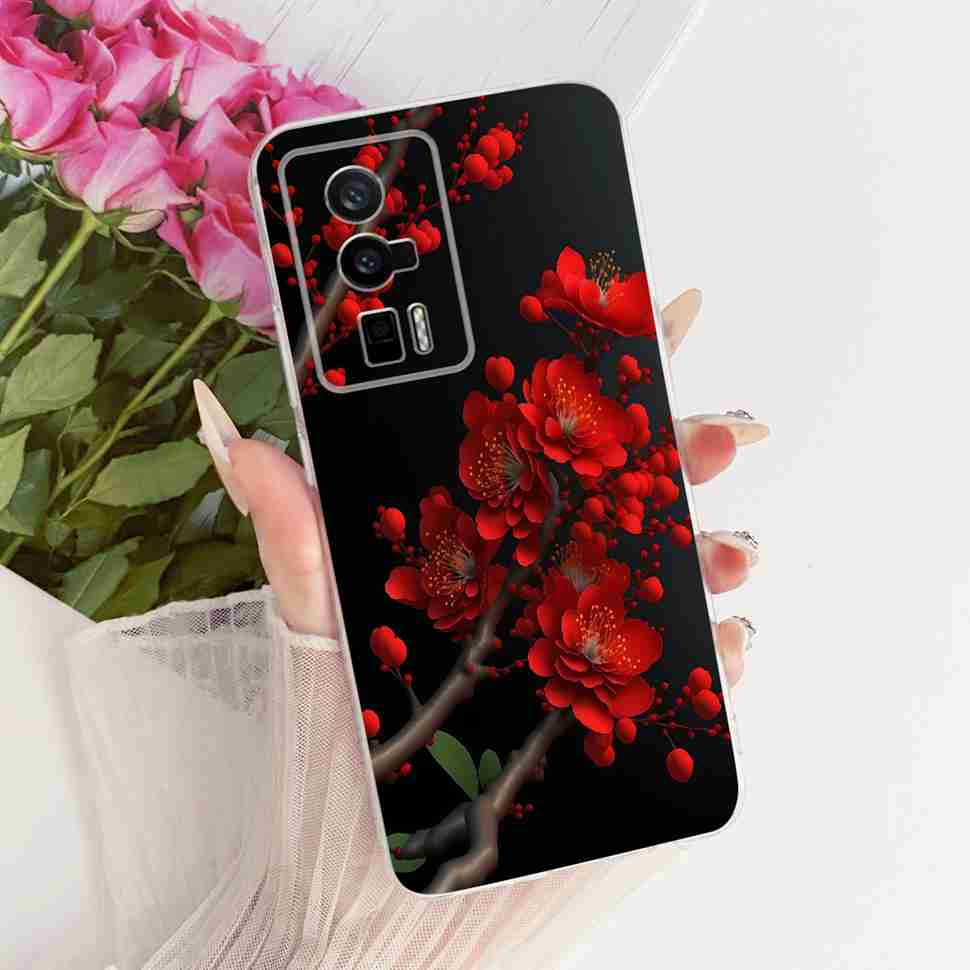 Für Redmi K60 k 60 5G Hülle Einfaches Cartoon-Design Silikon TPU Rückabdeckung Für Redmi K60 Pro 5G 22127RK46C Handy-Schutzhüllen