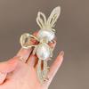 1 Pcs Fashion Water Diamond Pearl Bow Rabbit Hair Claws For Women Girls Party Hair Accessories