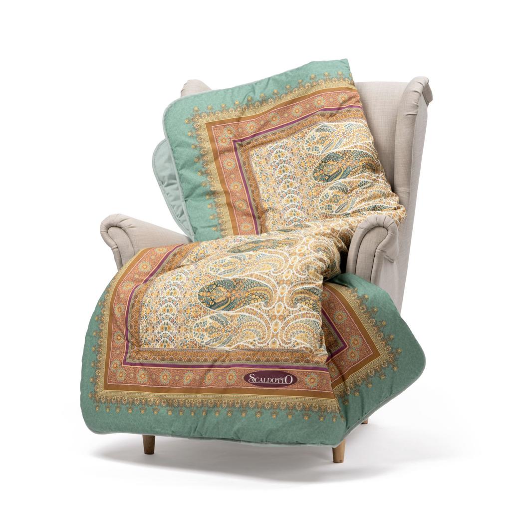 Plaid Scaldotto CM 130X170 Kashmir In Combed Cotton 250 Gr/mq