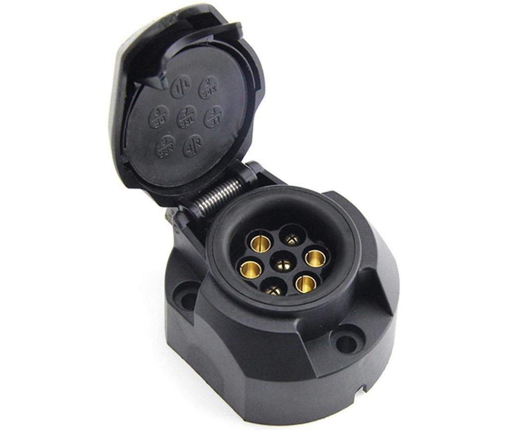 European 7-Pin 12V Trailer Plug & Socket Adapter for Car Modification