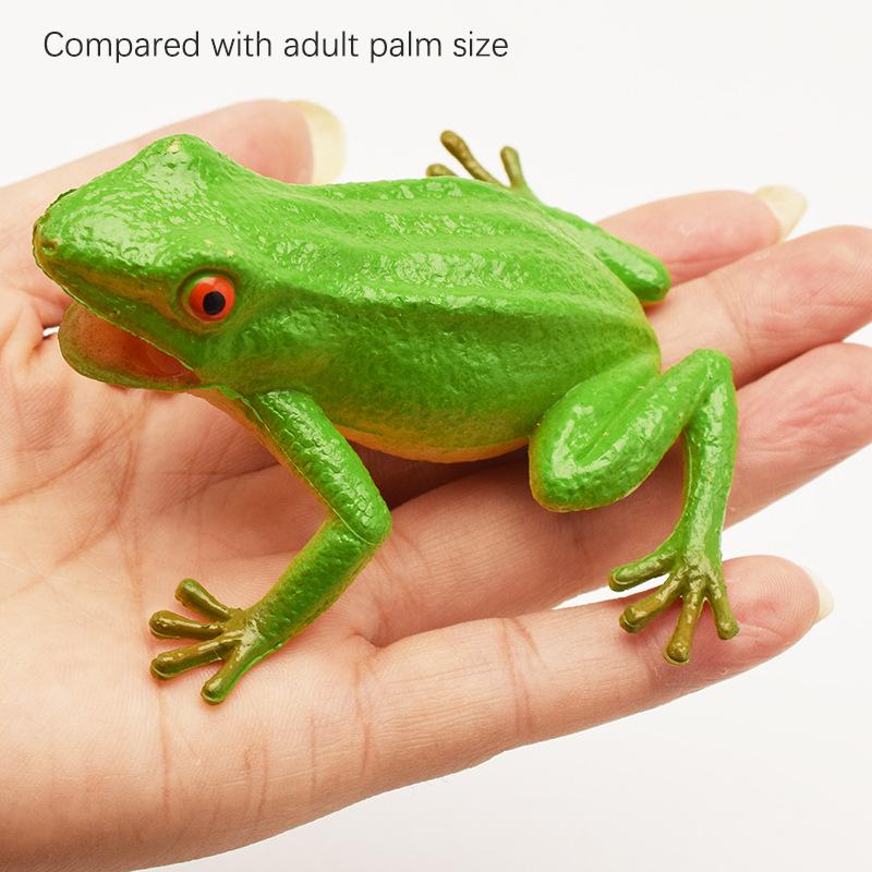 Spoof Toy Simulation Frog Model Animal Toy Toad Tricky Scary Squeeze Sound Frog Toys For Kids Hobby Collection Toys