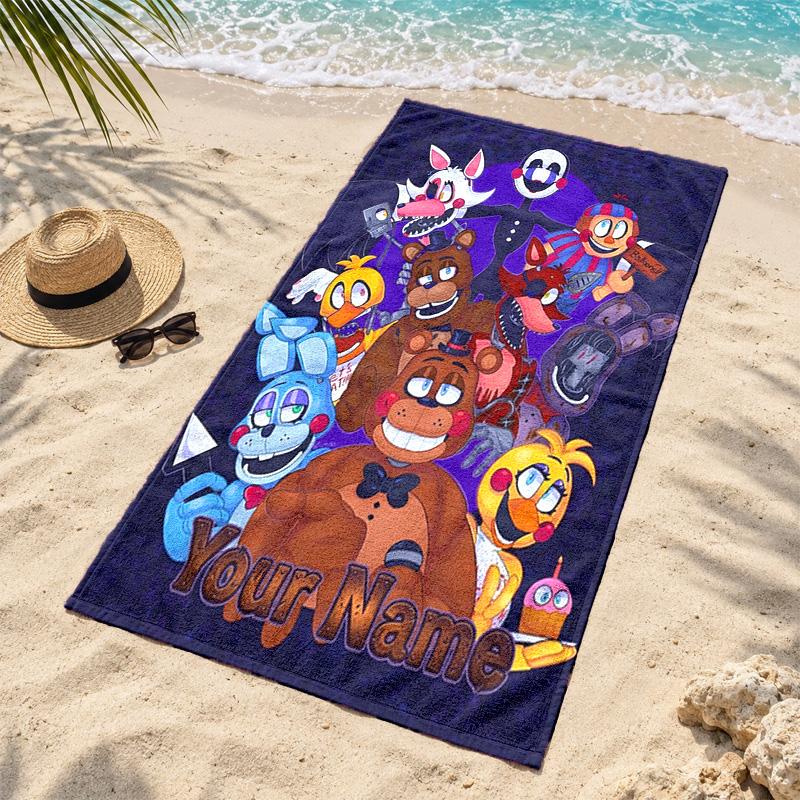 Five nights at freddy Custom Name Beach towels also serve as bath towels summer essential a musthave for the outdoors the beach and the pool