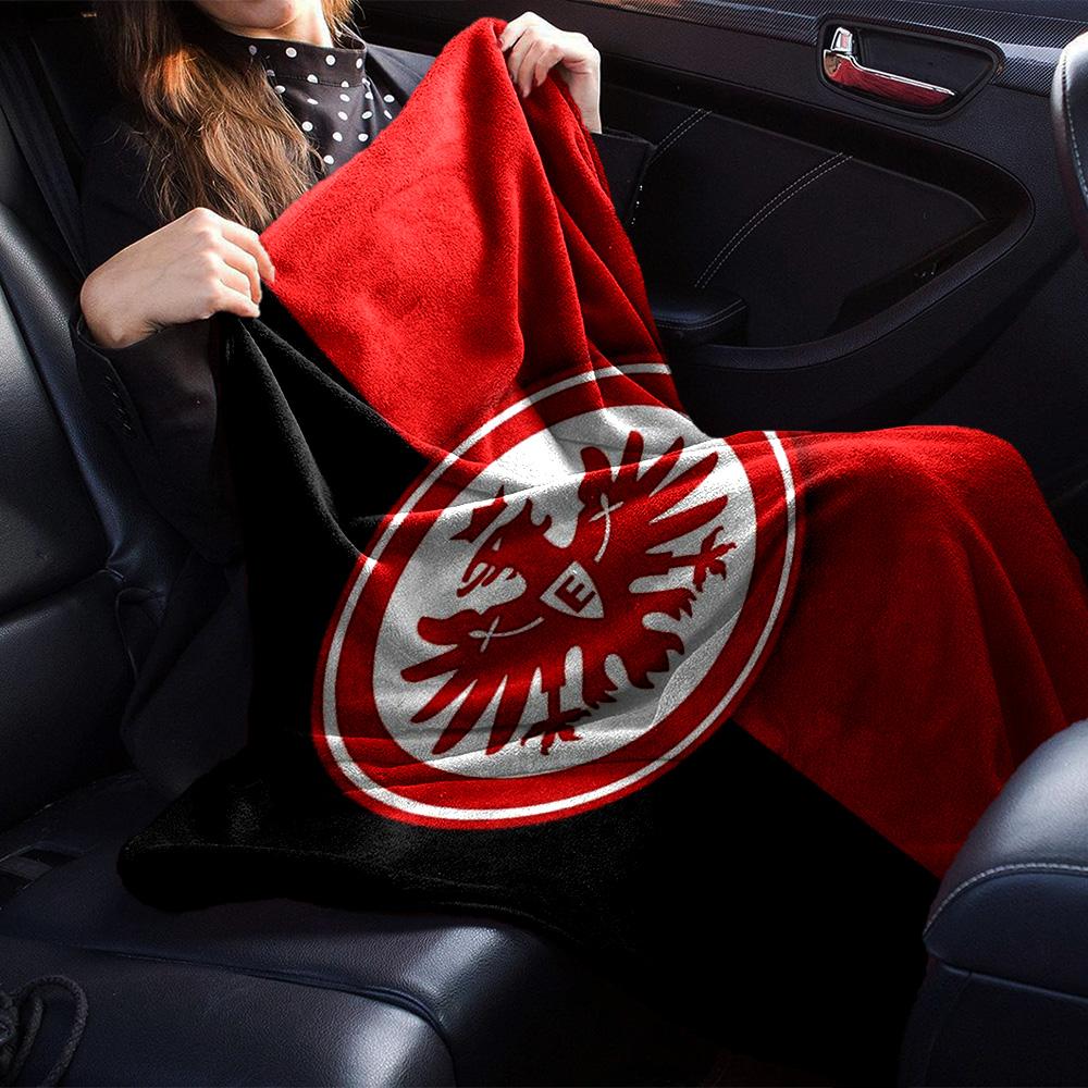 Eintracht Frankfurt Eagle Logo Flannel Blanket, Soft Warm Sofa Throw Blanket, Nice Present for Football Supporters