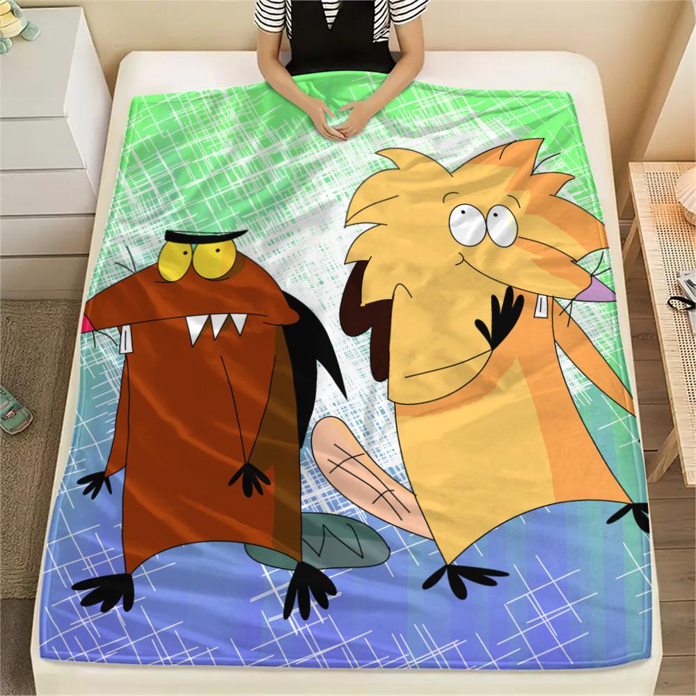 The Angry Beavers  Print Flannel Blanket, High quality Comfortable for All Seasons, Home Decor, Warmth and Comfort 80cm x 120cm