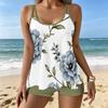 Women's Swimwear Tankini 2 Piece Swimsuit Vacation Flowers  Plant Print Vacation Bathing Suits