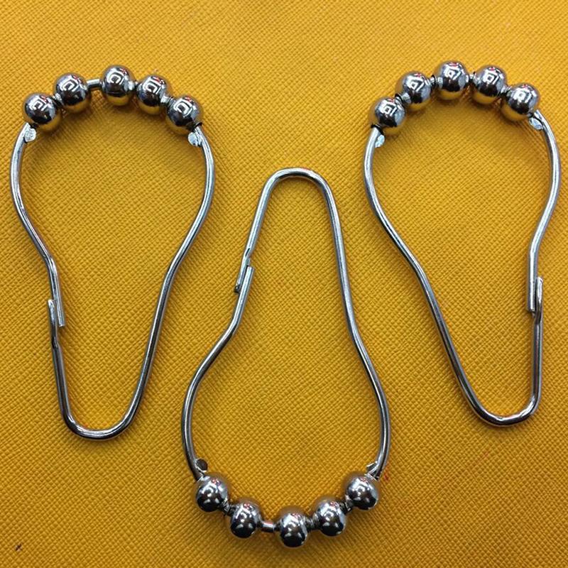 12 Stück Edelstahl Vorhanghaken Bad Rollerball Duschvorhänge Gleitringe